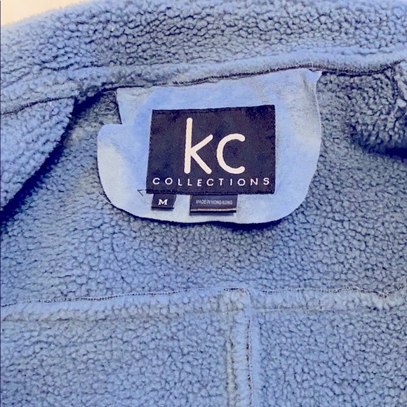 Blue short winter Jacket with zipper front - Picture 3 of 7